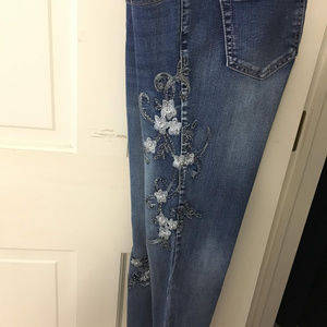 BEBE: Embellished Skinny Jeans, Sz 28